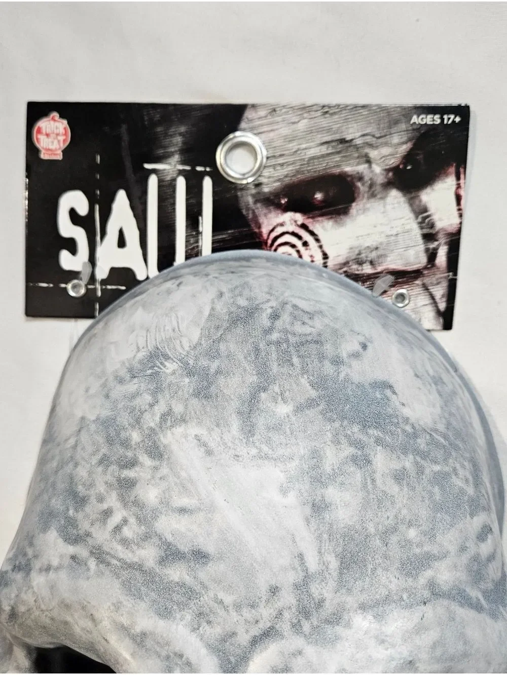 SAW Billy Puppet Vacuform Mask Red Eyes Horror Costume Trick or Treat Studios